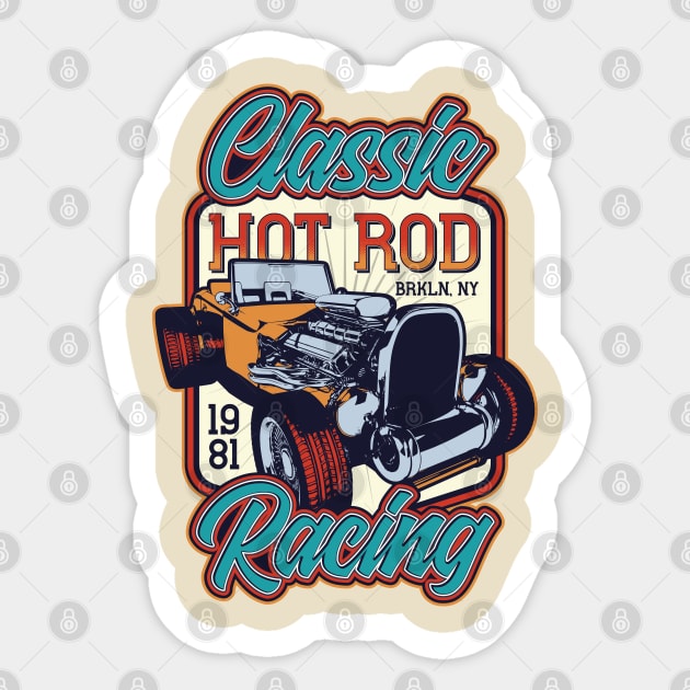 Classic Hot Rod Racing Brooklyn 1981 Sticker by Verboten